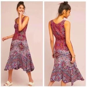 Maeve by Anthropologie Floral Fit and Flare Midi Dress